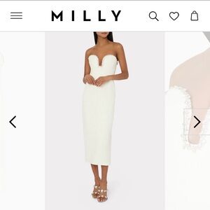 NWT Milly Emelia Boucle Strapless Midi Dress, Size 10